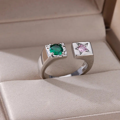 🔥“Zircon Flame Drop” – El Anillo Ajustable que Brilla Como Tu Fuego Interior 💎46 variantes a elegir