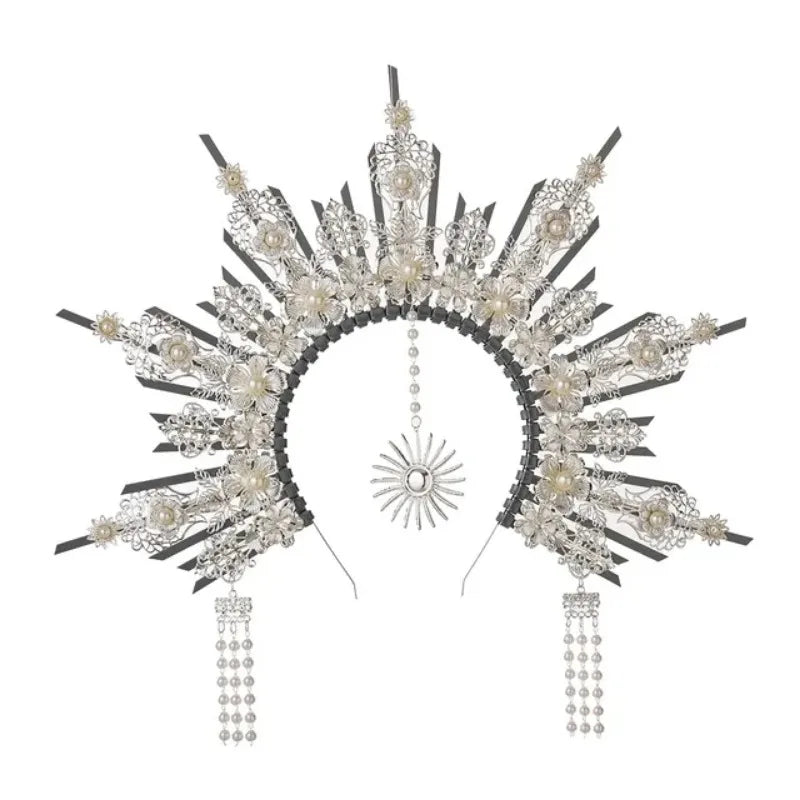 👼 Tocado Virgen Dorada Deluxe ✨Luz Mística en Estado Puro👑 12 variantes