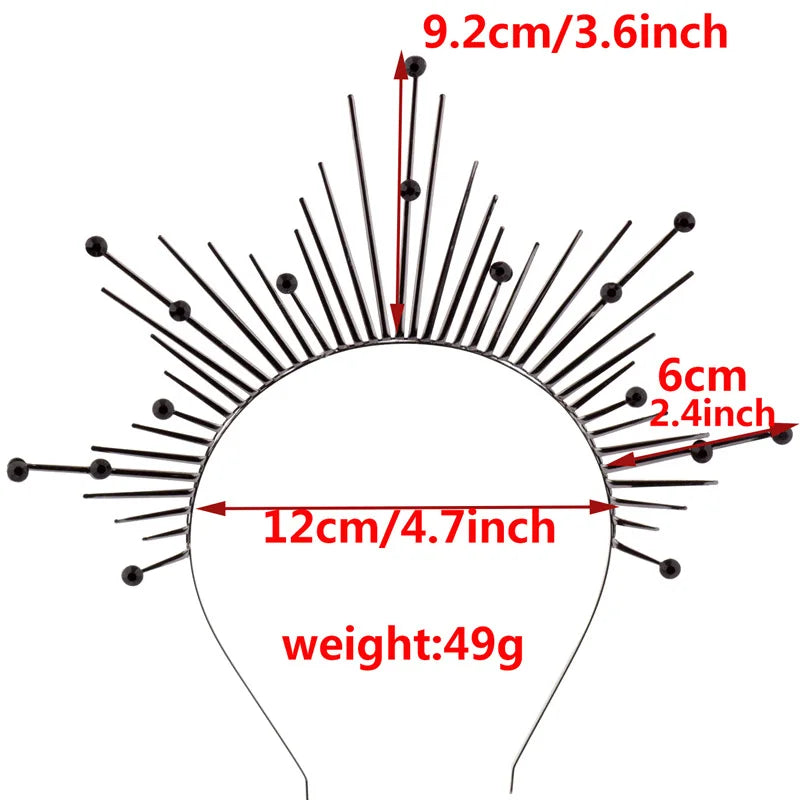 🖤 Halo Gótico Virgen Rebelde 👑 Corona de Oscuridad Sagrada🌘 Disponible en color negro y oro