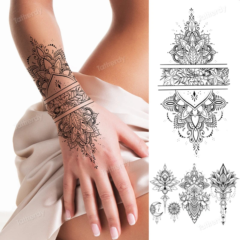 🖤🌺 Sacred Ink – Tatuajes Henna Mandala & Flores de Loto 🌙 46 variantes