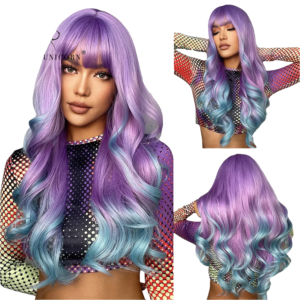 💜 Unicorn Dream 💖Ondas largas para un look místico y vibrante🤟26 variantes