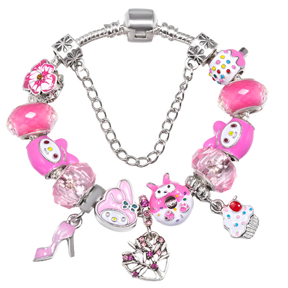💖Candy Pop Charm 🍩  Pulsera Rosa Donut y Beads
