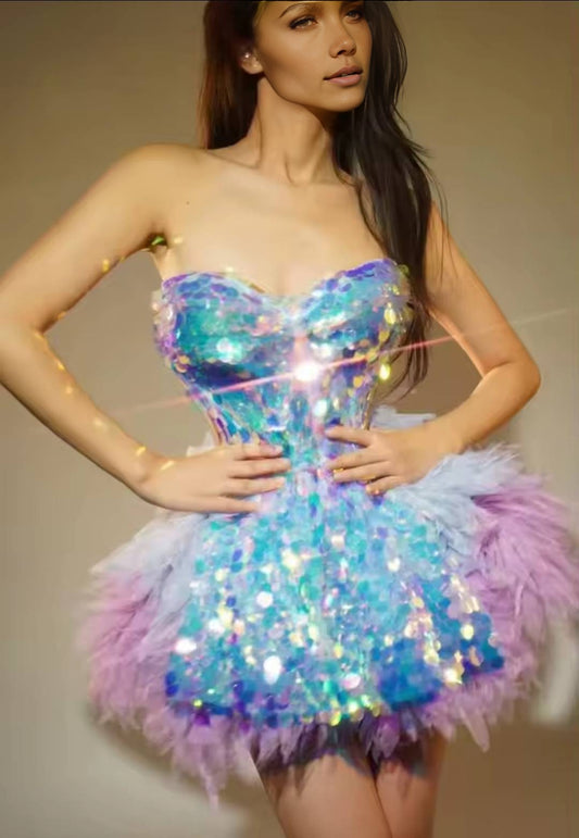 🌟 Starlight Diva Set – Conjunto Corset & Falda Lago de los Cisnes 💙💜